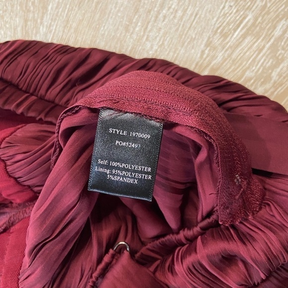 Anthropologie Current Air Red Silky Formal Wide Spaghetti Strap Jumpsuit XS - Picture 10 of 12